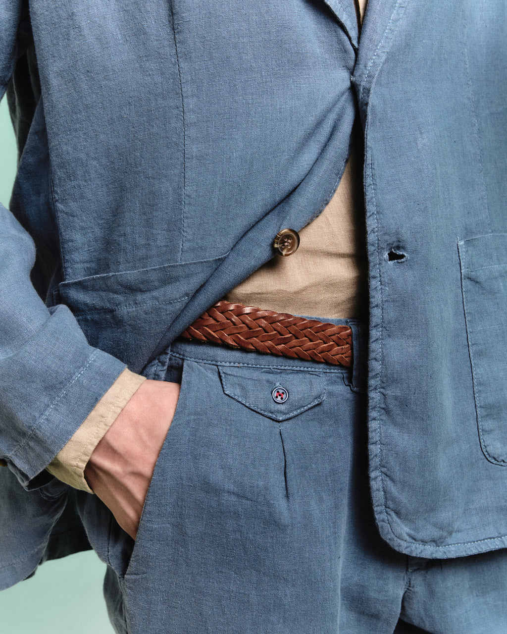 Blazer Linho Stone Bleu