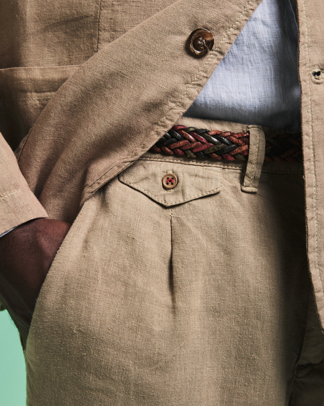 Blazer Masculino em Linho Stone Khaki