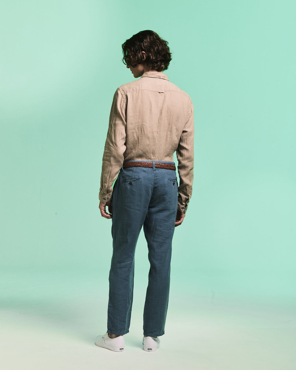 Calça Social Linho Stone Bleu