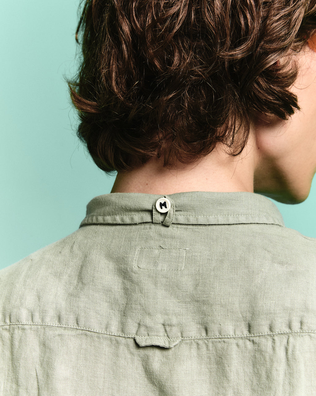 Camisa Linho Manga Curta Stone Wash Verde Pistache