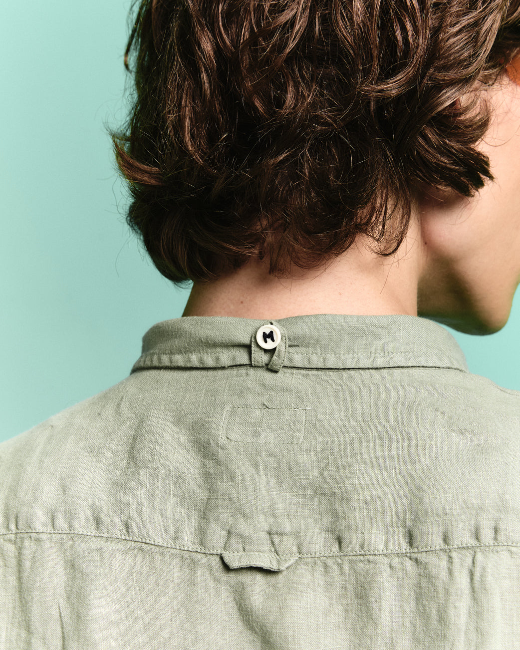 Camisa Linho Manga Curta Stone Wash Verde Pistache