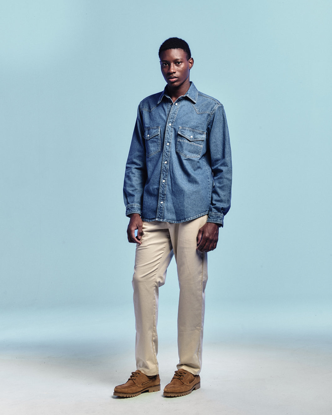 Camisa Manga Longa Western Blue Denim