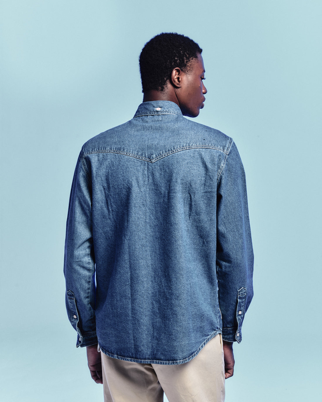 Camisa Manga Longa Western Blue Denim