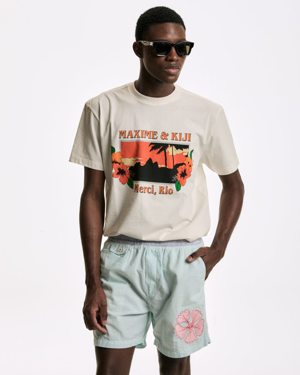 Short Algodão Stripes Collab Maxime x Kiji