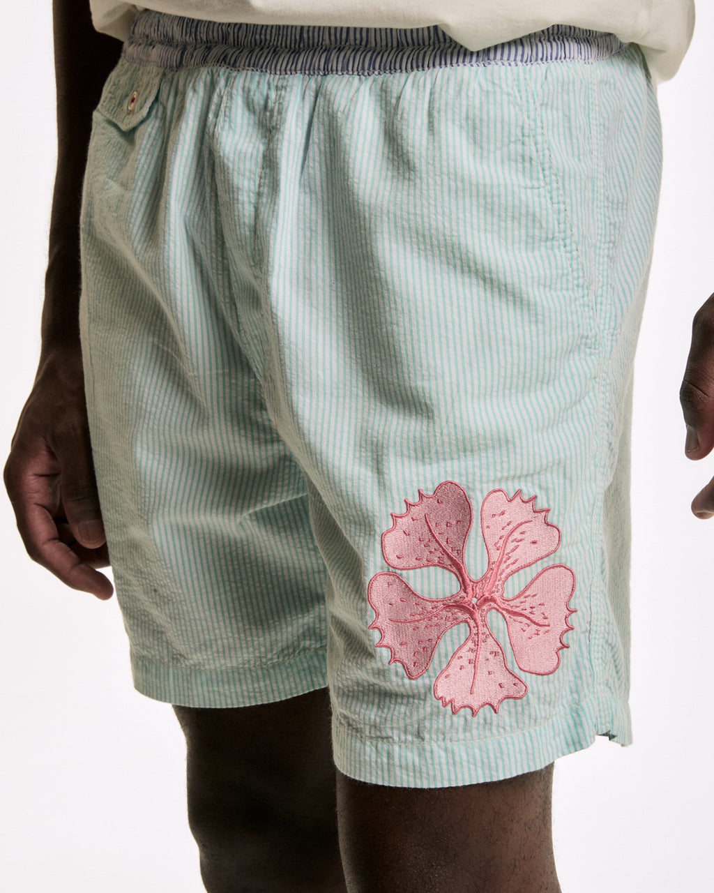 Short Algodão Stripes Collab Maxime x Kiji