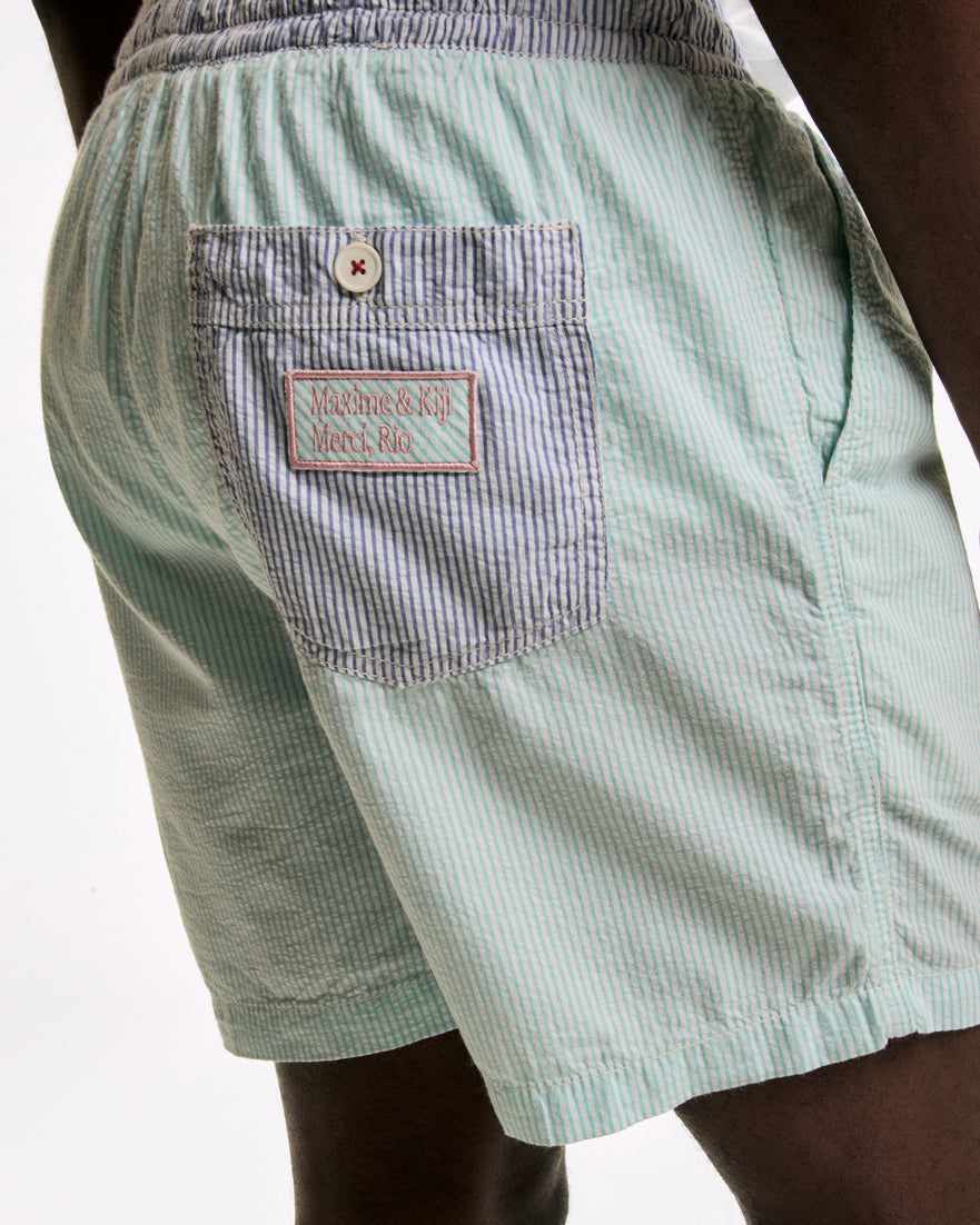 Short Algodão Stripes Collab Maxime x Kiji