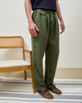 Calça Puro Linho Stone Wash Relax Verde Oliva