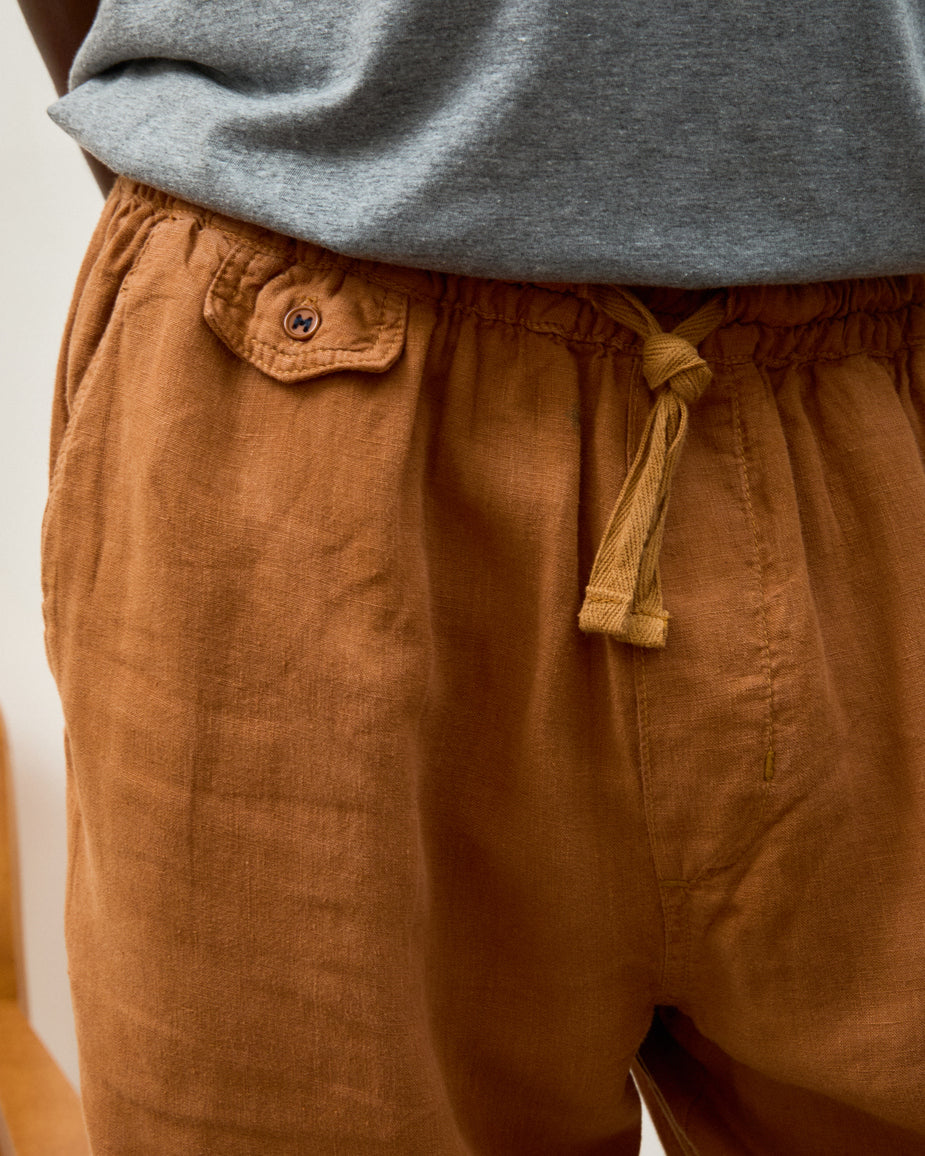 Calça Puro Linho Stone Wash Relax Brown