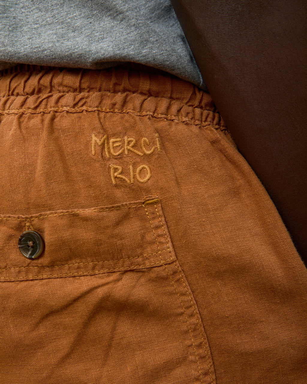 Calça Puro Linho Stone Wash Relax Brown