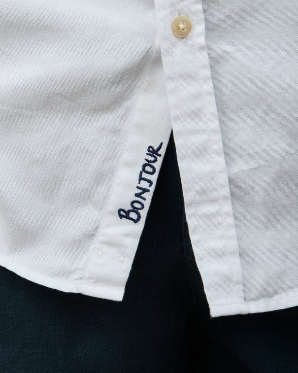 Camisa Oxford Wash Blanc Manga Longa
