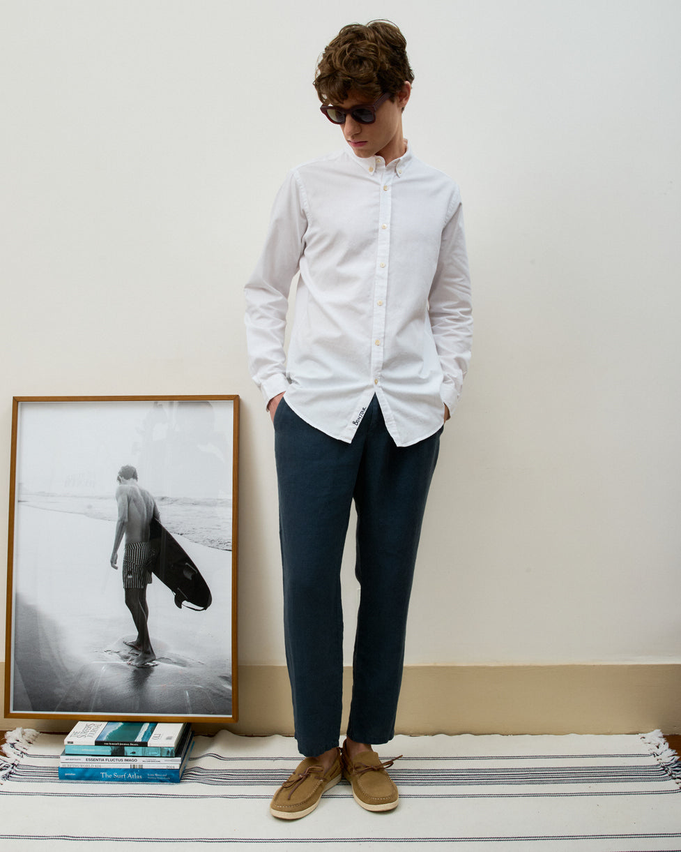 Camisa Oxford Wash Blanc Manga Longa