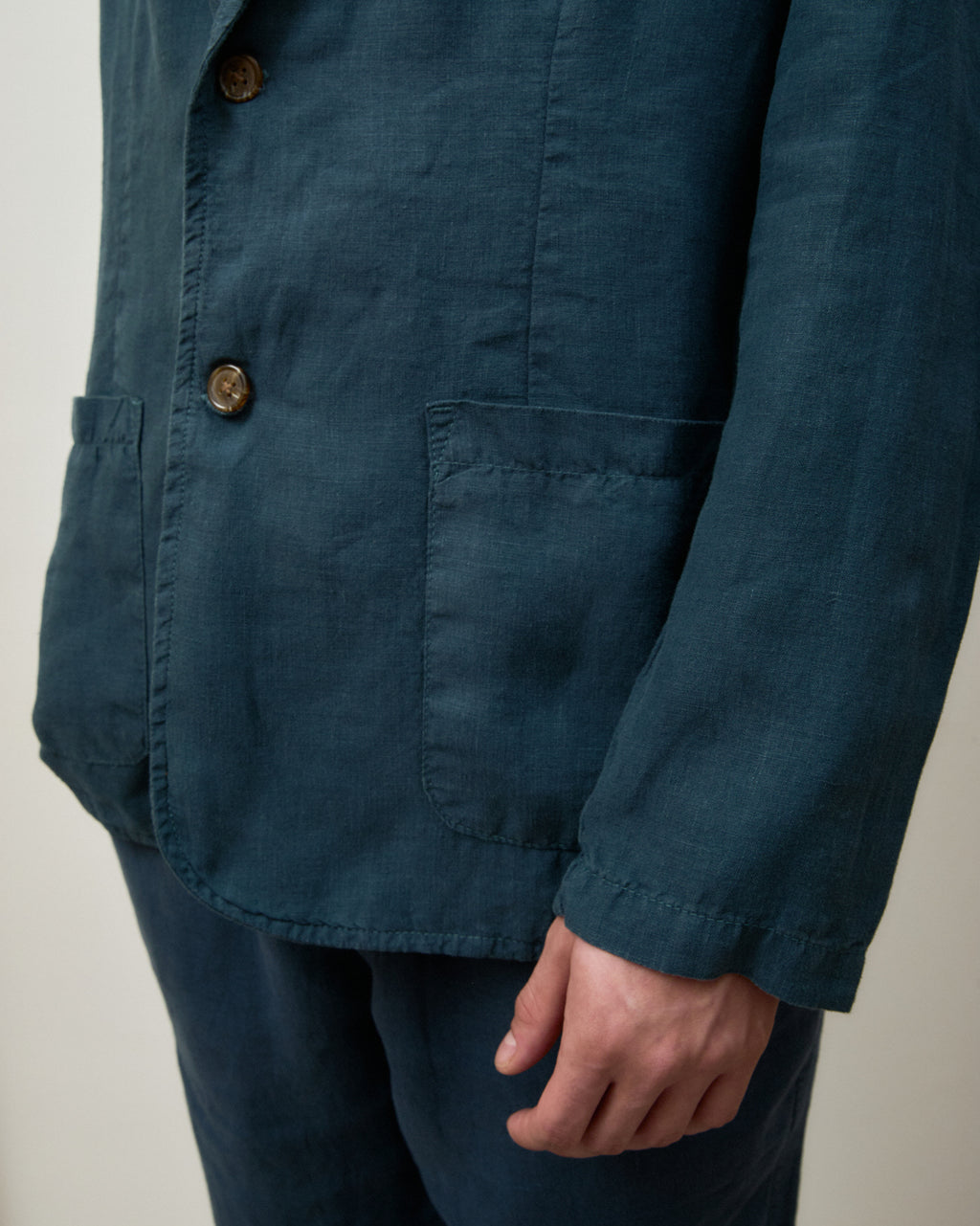O Blazer Puro Linho Stone Wash Navy