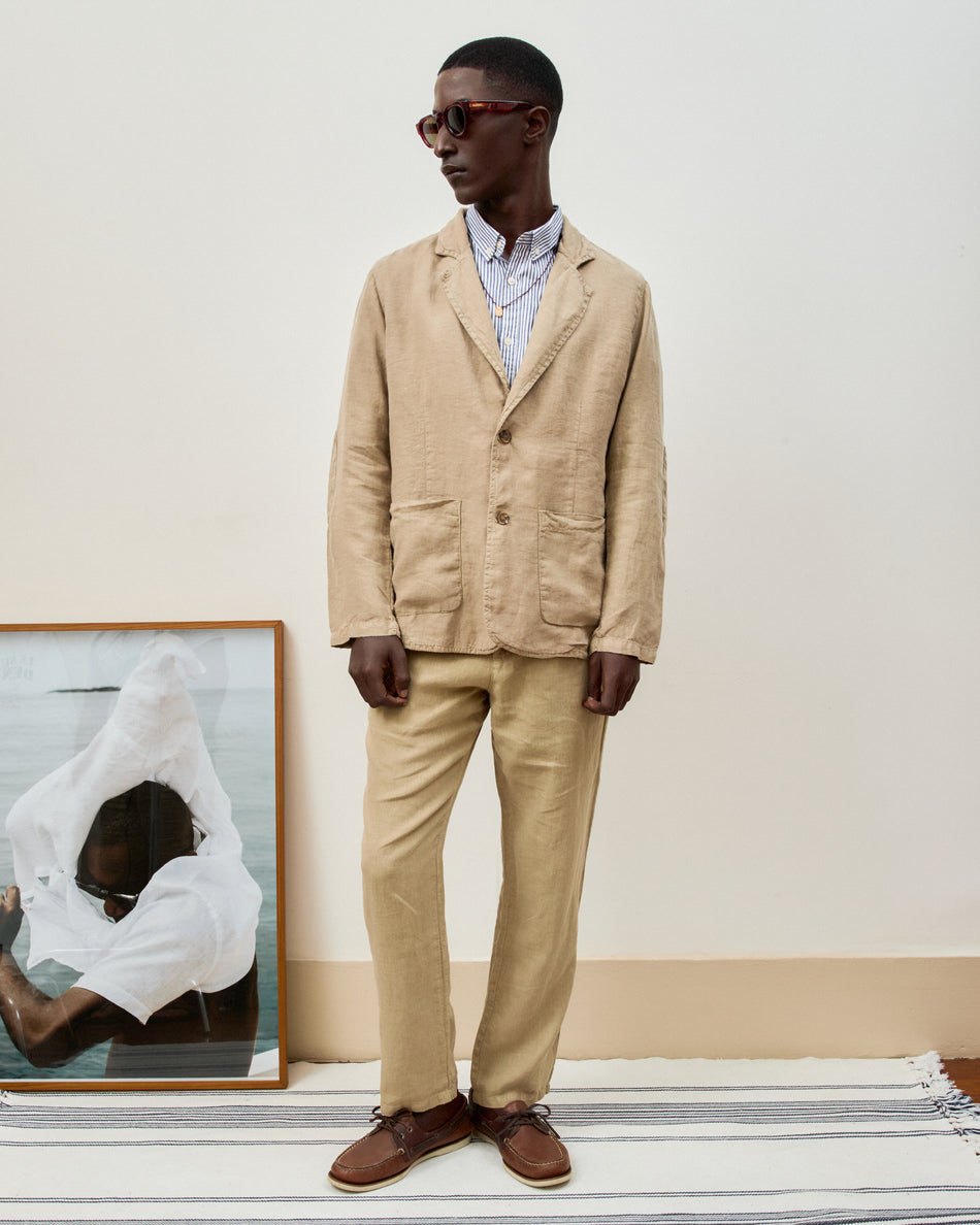 Blazer Masculino em Linho Stone Khaki