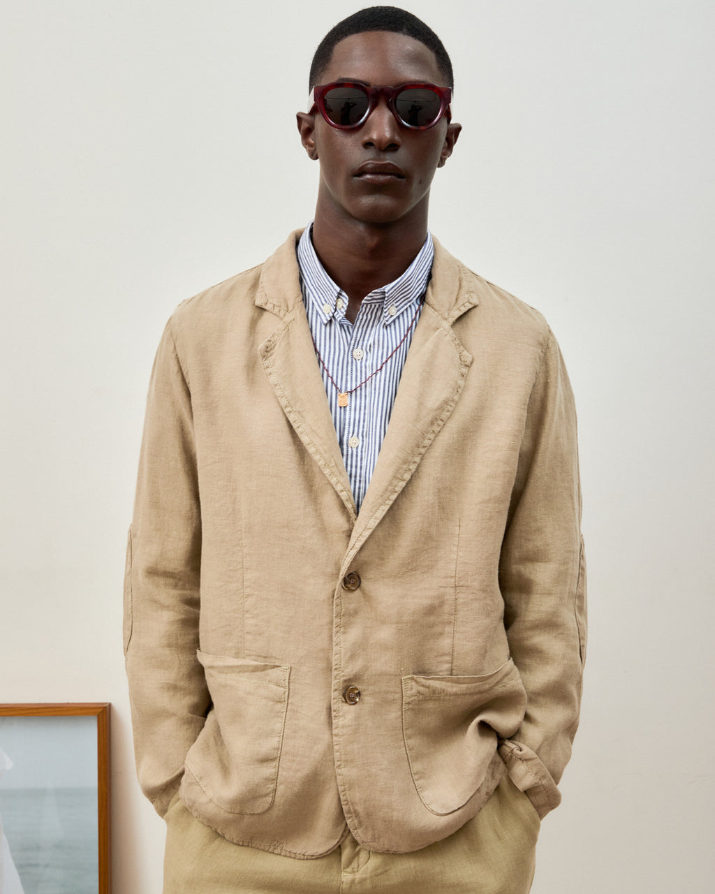 Blazer Masculino em Linho Stone Khaki