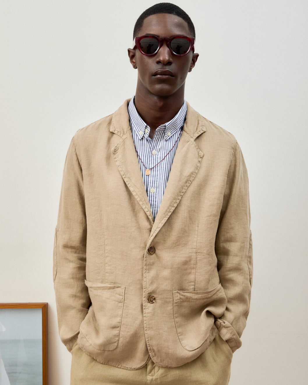 Blazer Masculino em Linho Stone Khaki