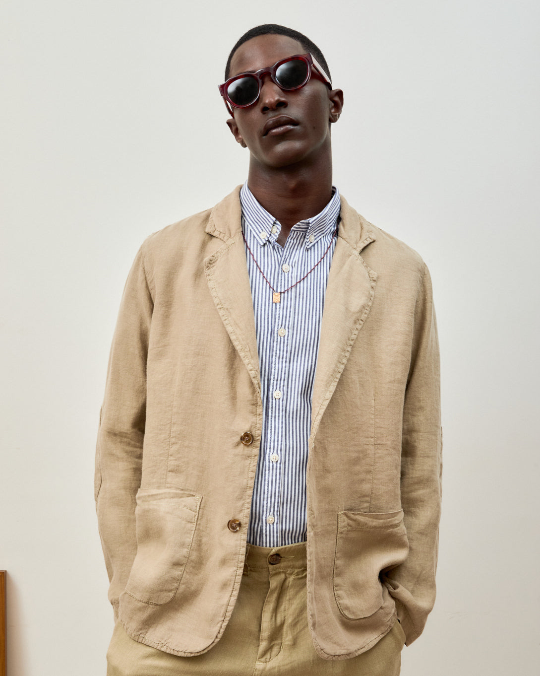 Blazer Masculino em Linho Stone Khaki