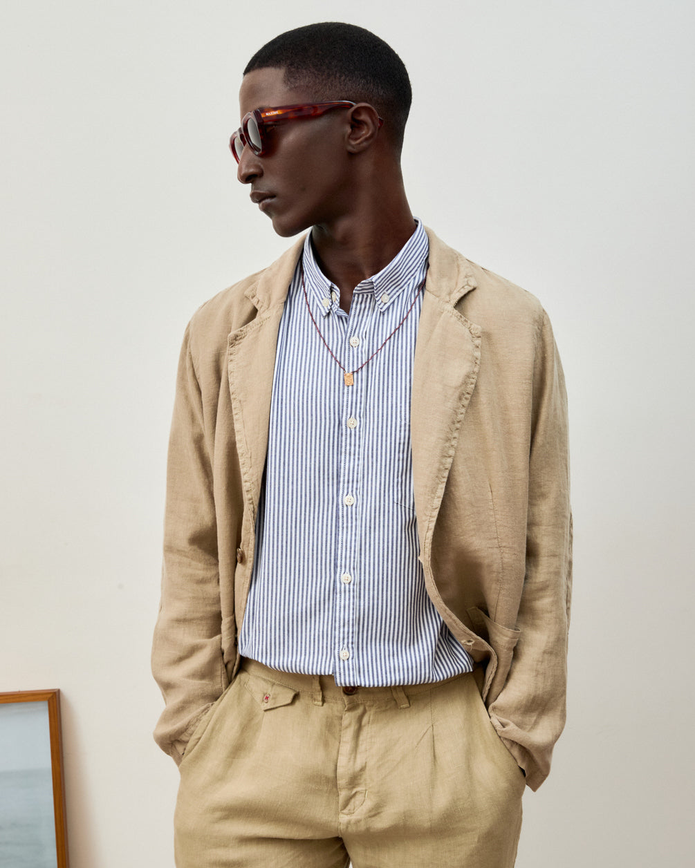 Blazer Masculino em Linho Stone Khaki