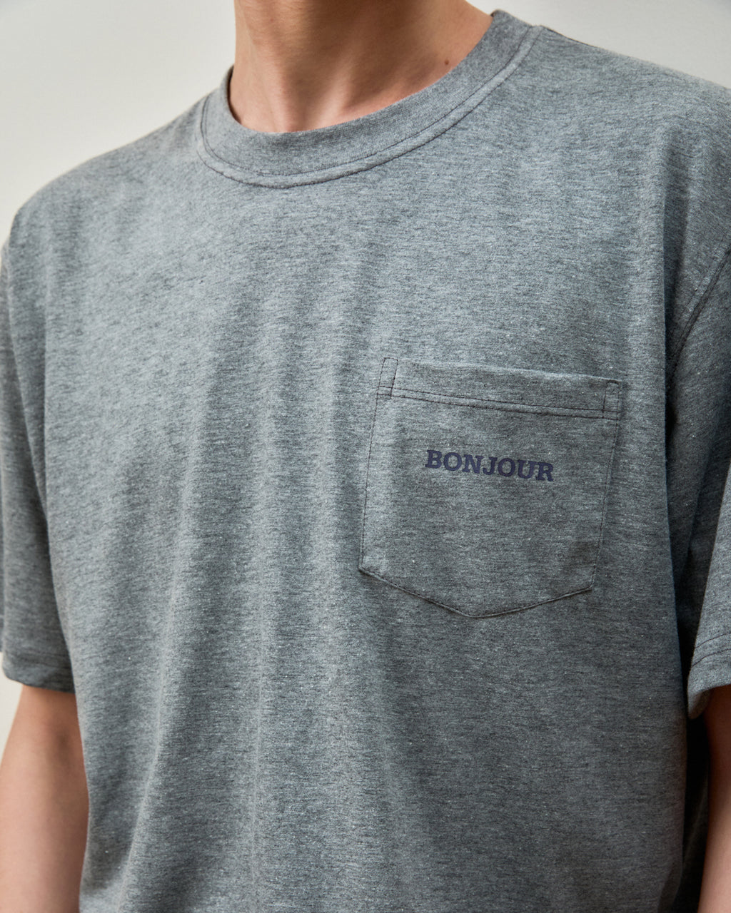 T-Shirt Bonjour Monsieur Cinza Mescla