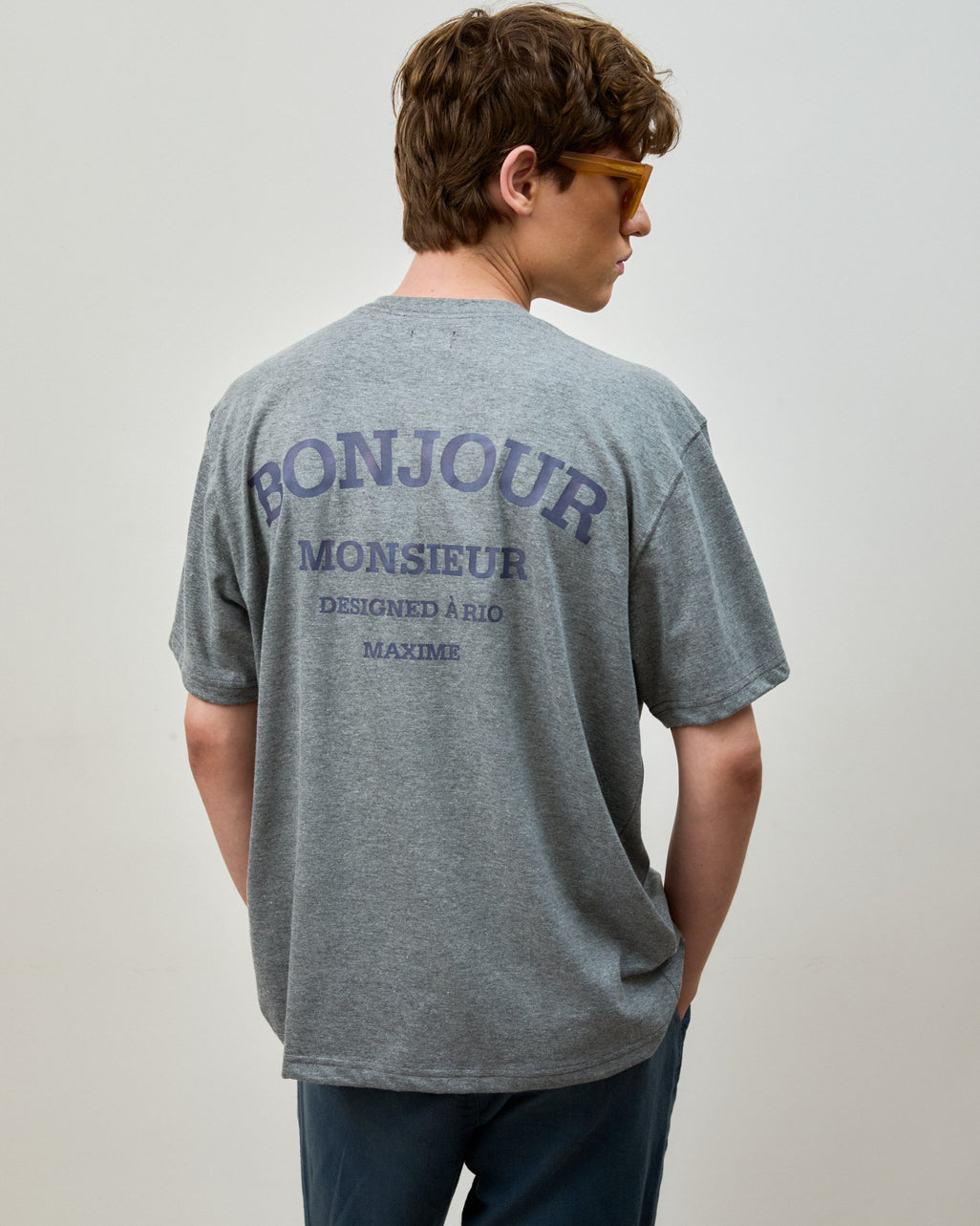 T-Shirt Bonjour Monsieur Cinza Mescla