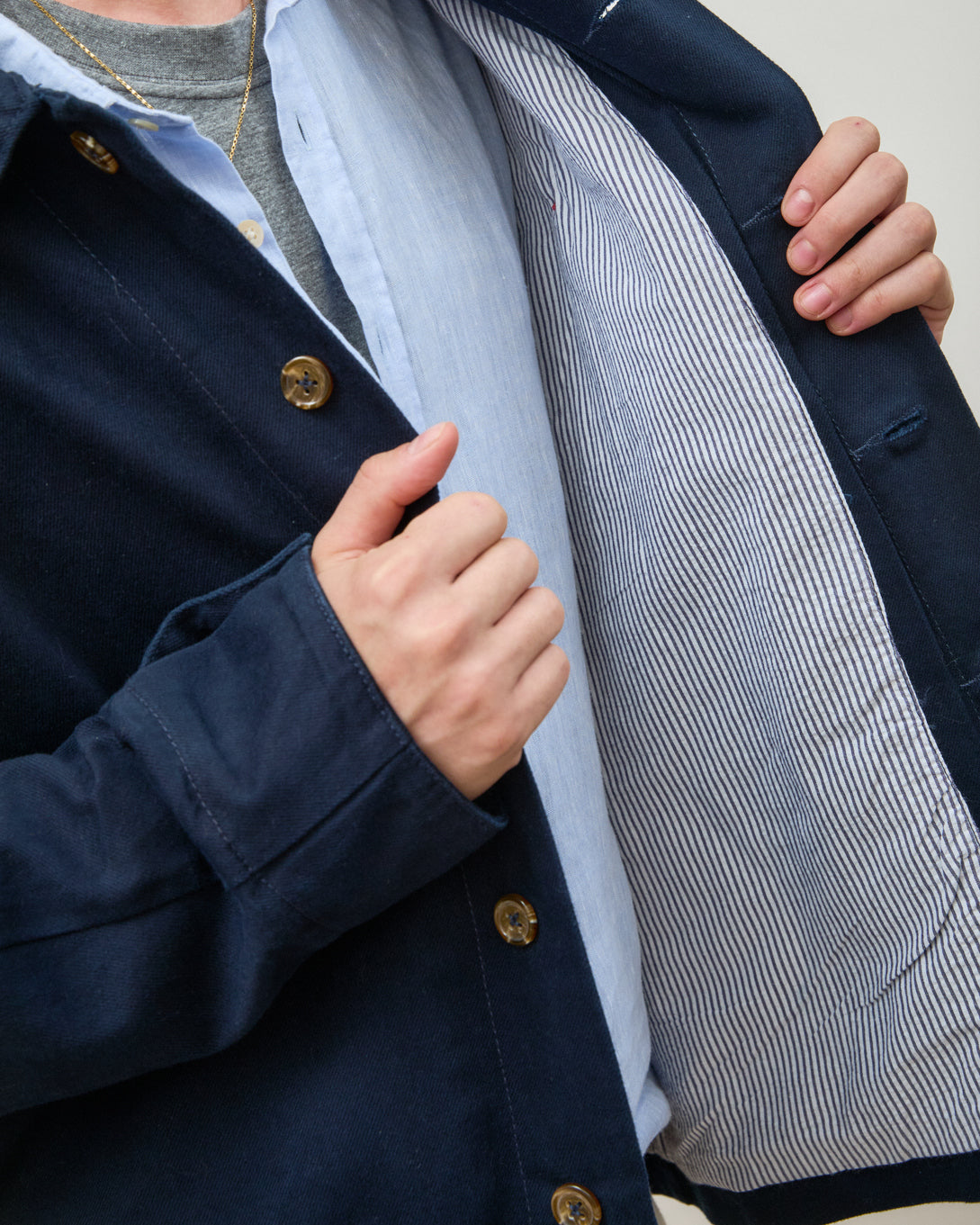 Over Shirt em Sarja Navy
