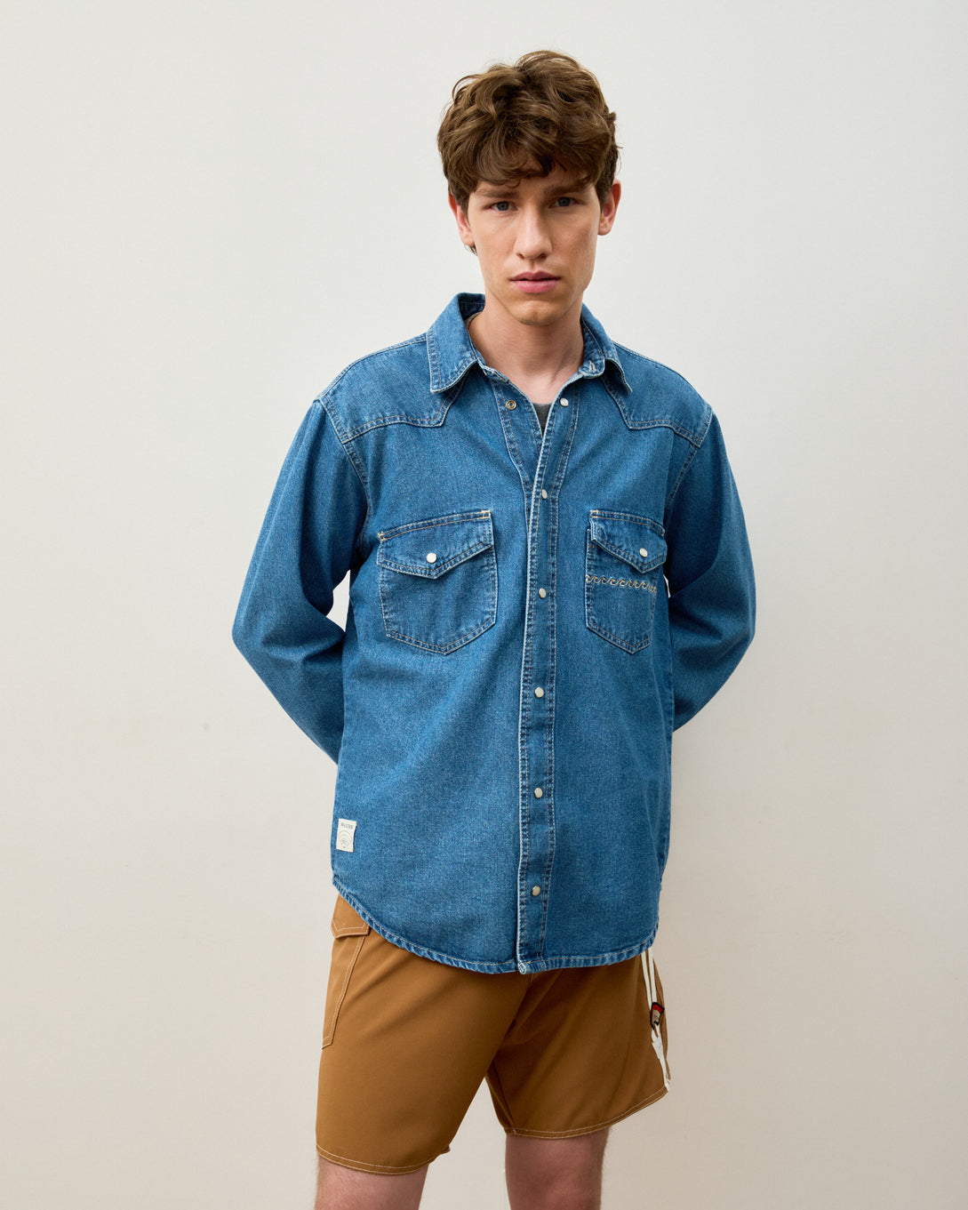Camisa Manga Longa Western Blue Denim