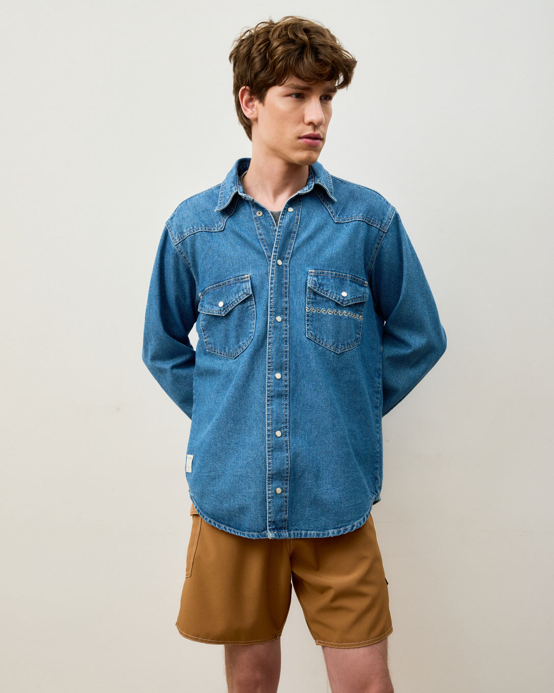 Camisa Manga Longa Western Blue Denim