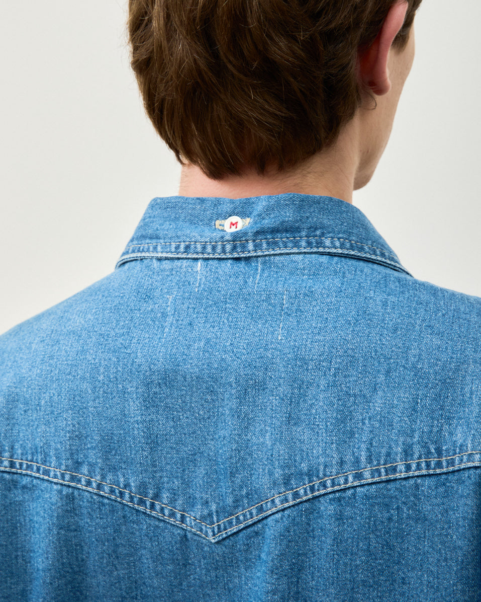 Camisa Manga Longa Western Blue Denim