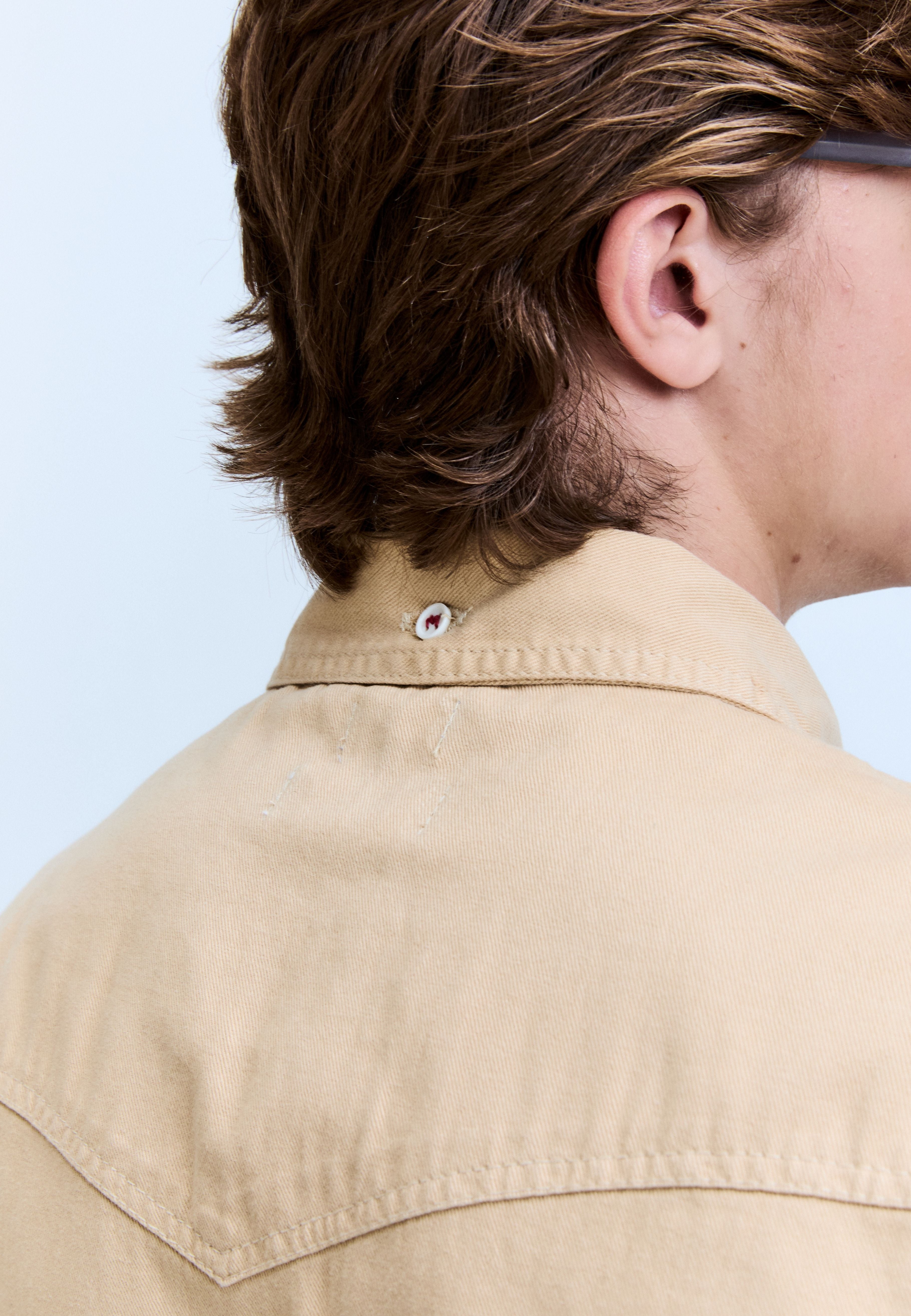 Camisa Sarja Manga Longa Western Khaki