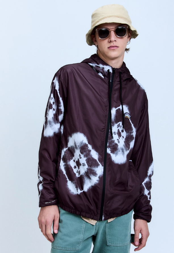 Jaqueta Windbreaker Light Tie Dye Noir