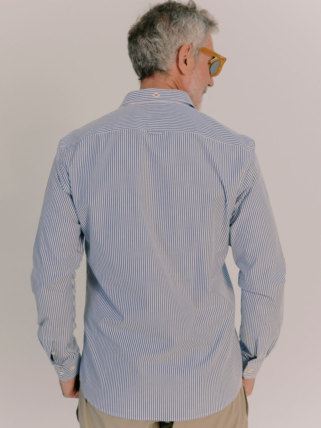 Camisa Oxford Listras Fio 80