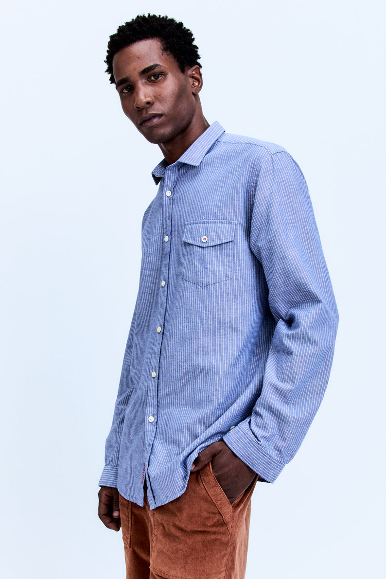Camisa Oxford Manga Longa Listra Denim