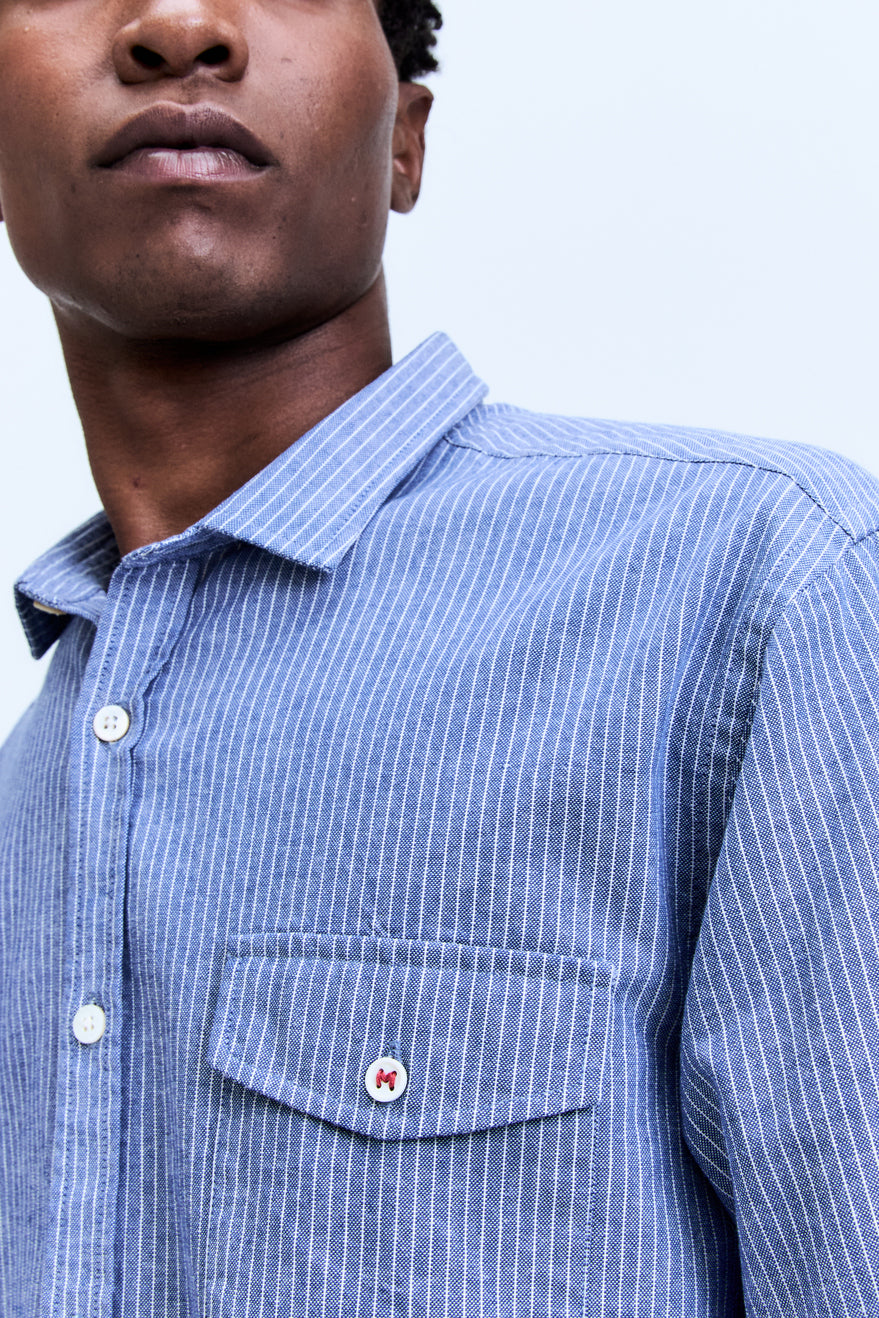 Camisa Oxford Manga Longa Listra Denim