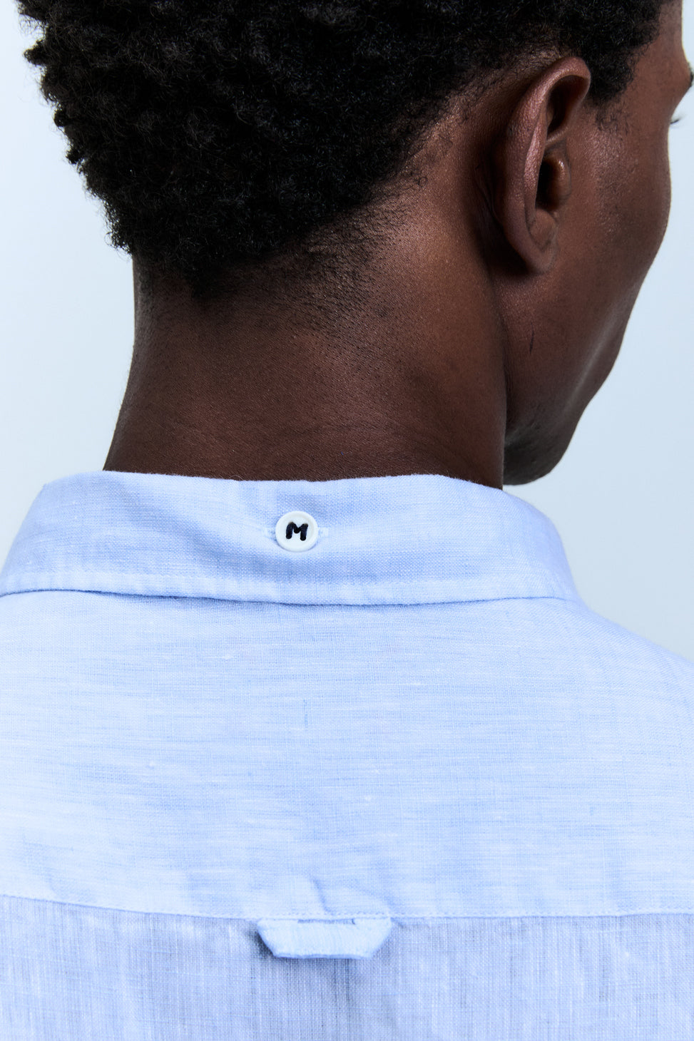 Camisa Linho Manga Longa Azul Céu