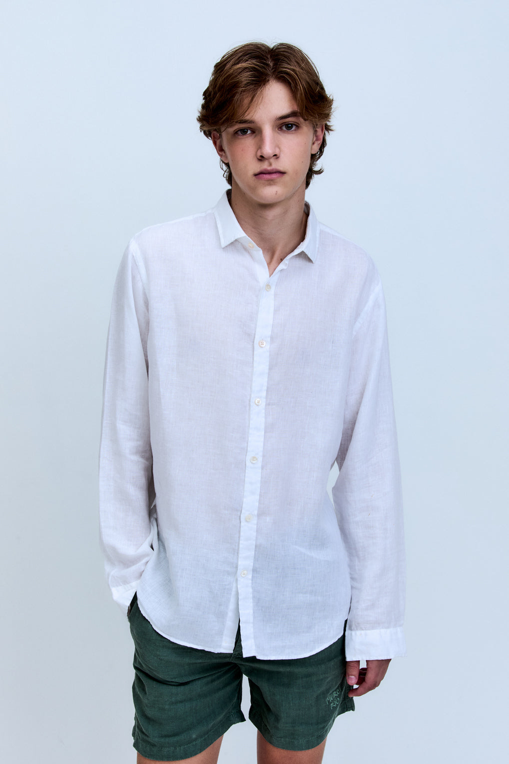 Camisa Linho Manga Longa Branca #1