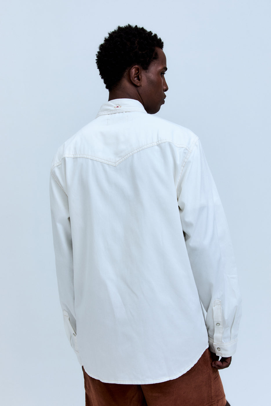 Camisa Sarja Manga Longa White Denim 10oz