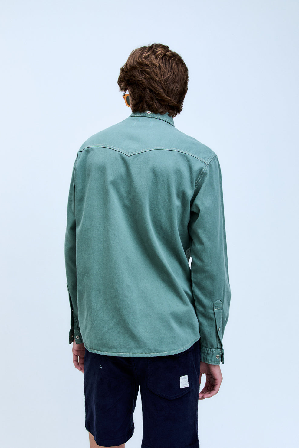 Camisa Sarja Manga Longa Western Vert