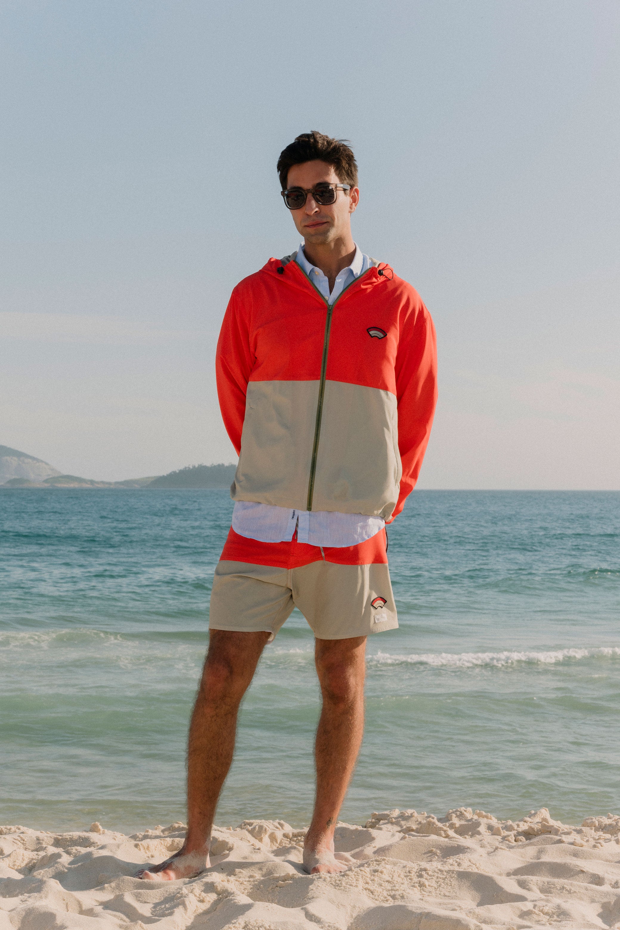 Jaqueta Windbreaker High Tide Coral Khaki