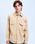 Camisa Sarja Manga Longa Western Khaki