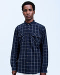 Camisa Oxford Manga Longa Check Noir